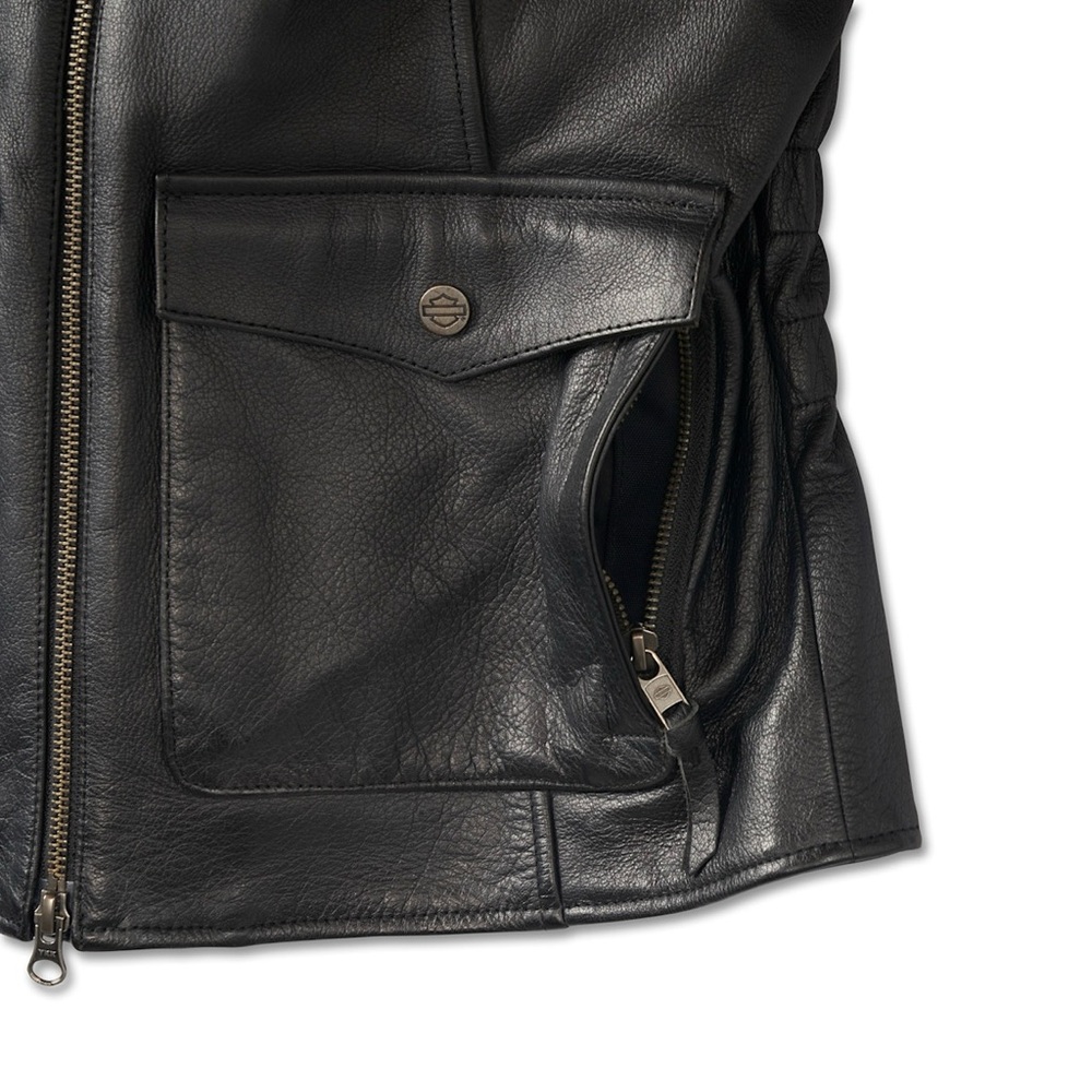 HARLEY DAVIDSON H-D Flex Layering System Captains Leather Jacket Outer Layer NWT - Picture 4 of 14